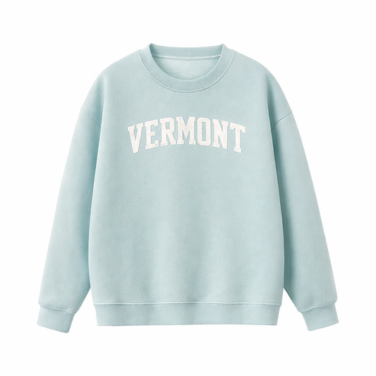 Collection 1 Vermont Essential Heavyweight Crewneck Sweatshirt - Water Blue front