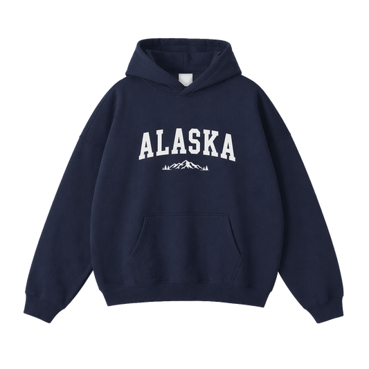 Collection 9 Alaska Oversize Fleeced Hoodie - Navy Blue front