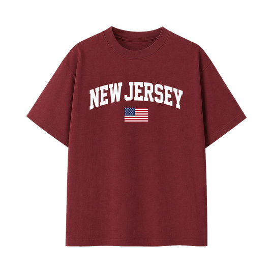 Collection 2 New Jersey Essential Cotton T-Shirt - Wine Gray front