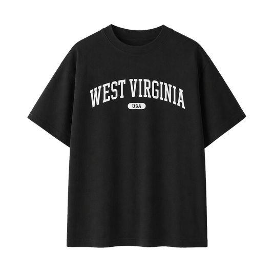 Collection 4 West Virginia Essential Cotton T-Shirt - Black front