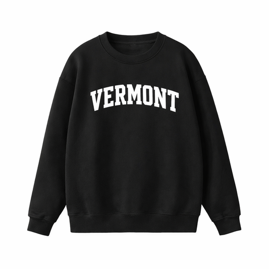 Collection 1 Vermont Essential Heavyweight Crewneck Sweatshirt - Black front