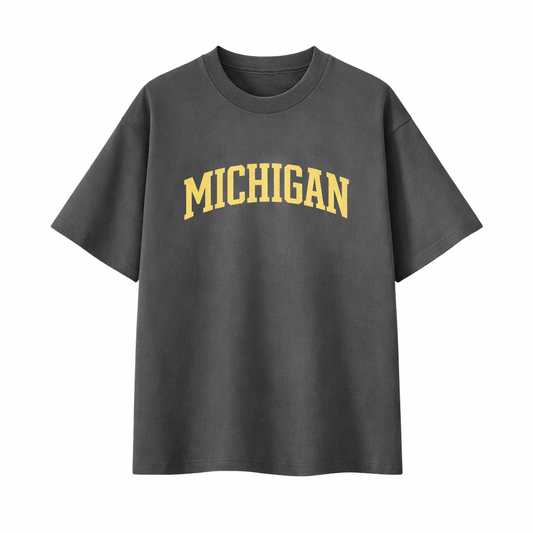Collection 1 Michigan Essential Cotton T-Shirt - Dark Gray front