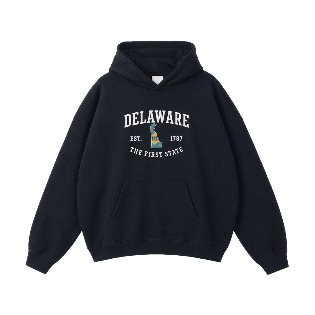 Collection 8 Delaware Oversize Fleeced Hoodie - Black front