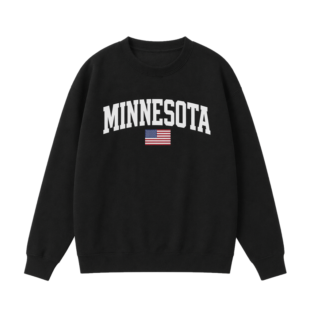 Collection 2 Minnesota Essential Heavyweight Crewneck Sweatshirt - Black front