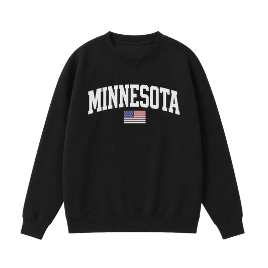 Collection 2 Minnesota Essential Heavyweight Crewneck Sweatshirt - Black front