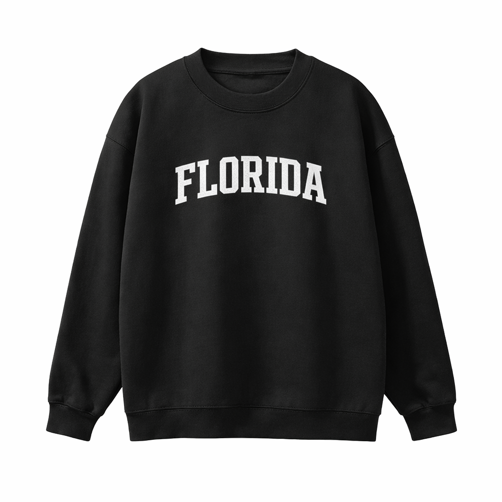 Collection 1 Florida Essential Heavyweight Crewneck Sweatshirt - Black front