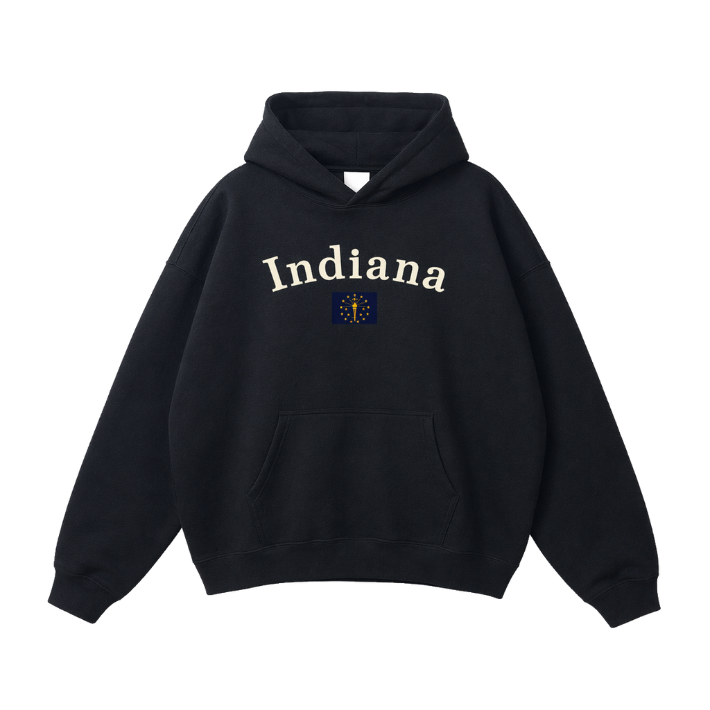 Collection 6 Indiana Oversize Fleeced Hoodie - Black front