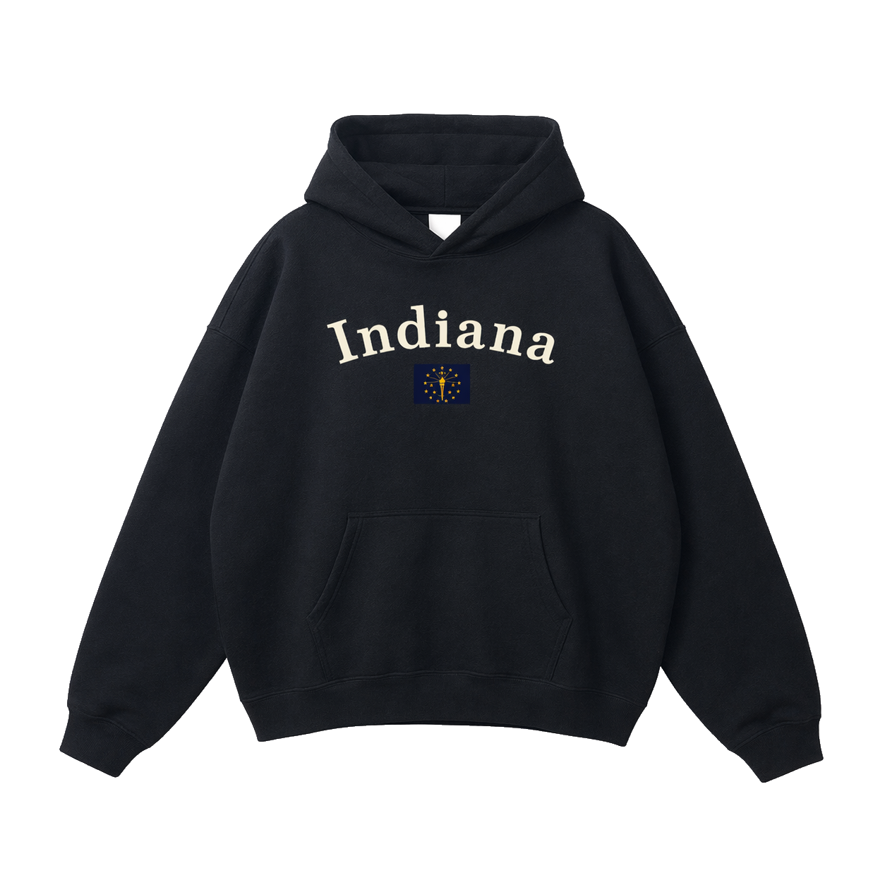 Collection 6 Indiana Oversize Fleeced Hoodie - Black front