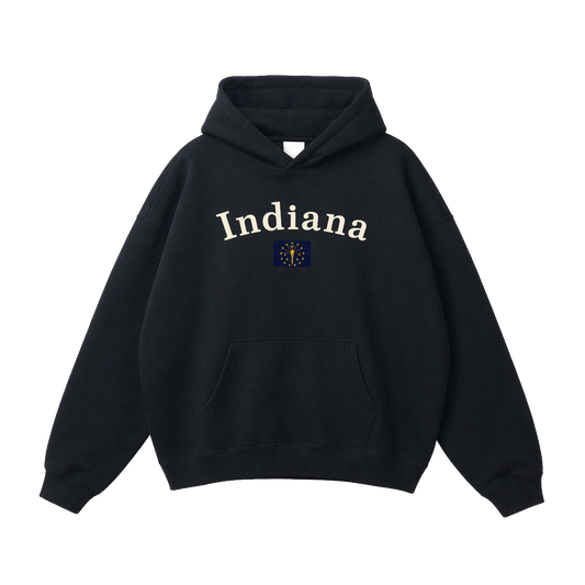 Collection 6 Indiana Oversize Fleeced Hoodie - Black front