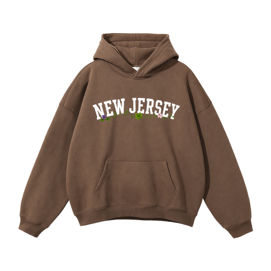 Collection 10 New Jersey Oversize Fleeced Hoodie - Brown front