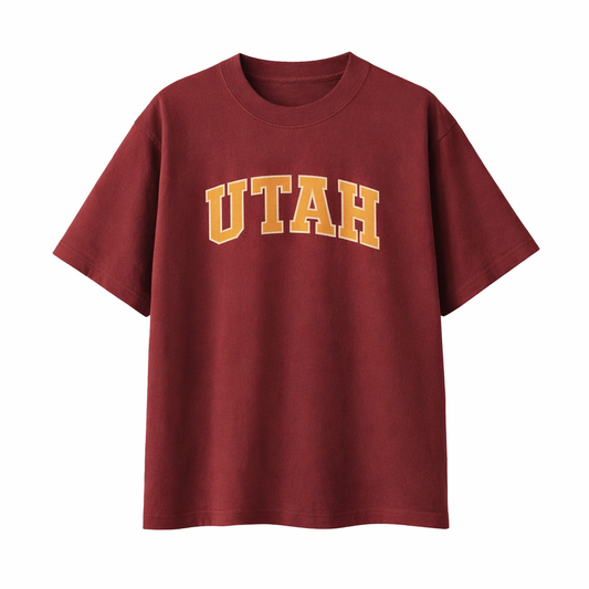 Collection 1 Utah Essential Cotton T-Shirt - Wine Gray front