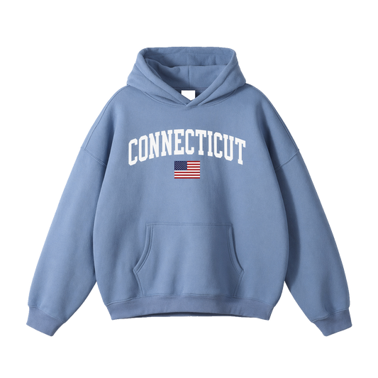 Collection 2 Connecticut Oversize Fleeced Hoodie - Medium Blue front