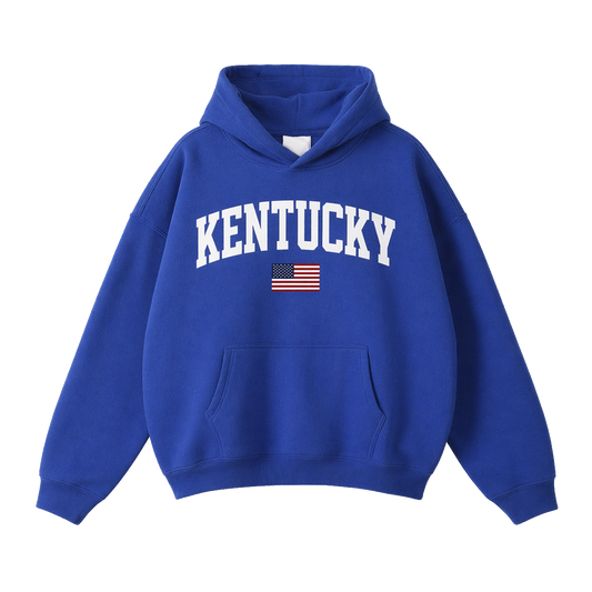 Collection 2 Kentucky Oversize Fleeced Hoodie - Klein Blue front