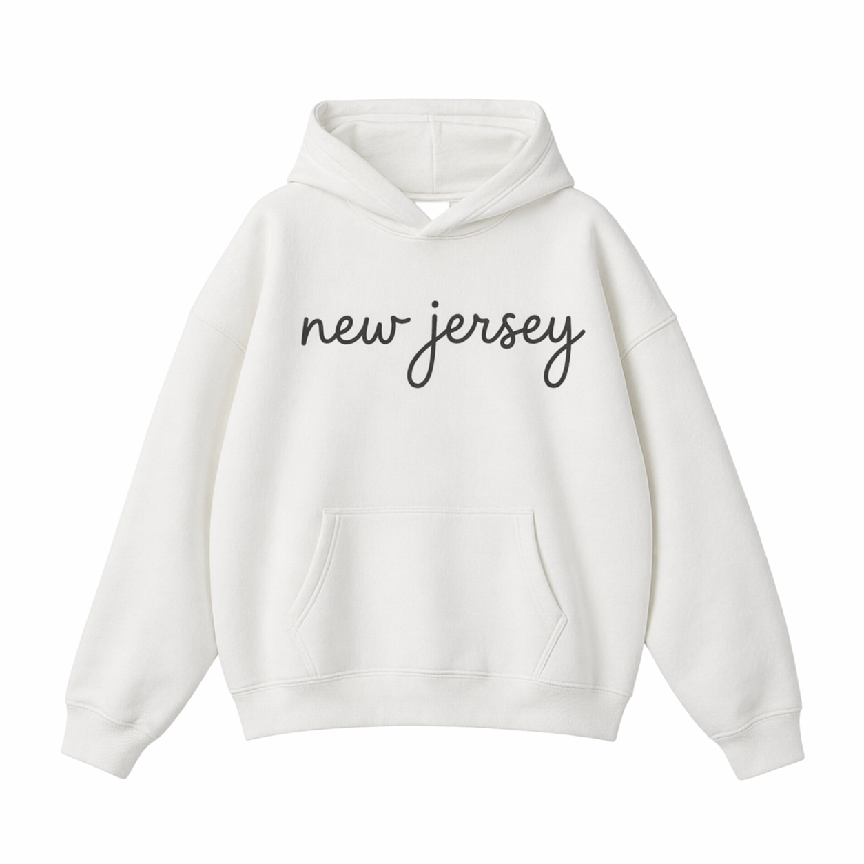 Collection 3 New Jersey Oversize Fleeced Hoodie - White front