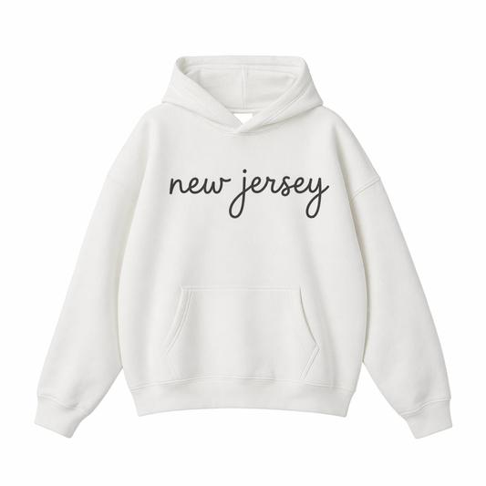 Collection 3 New Jersey Oversize Fleeced Hoodie - White front
