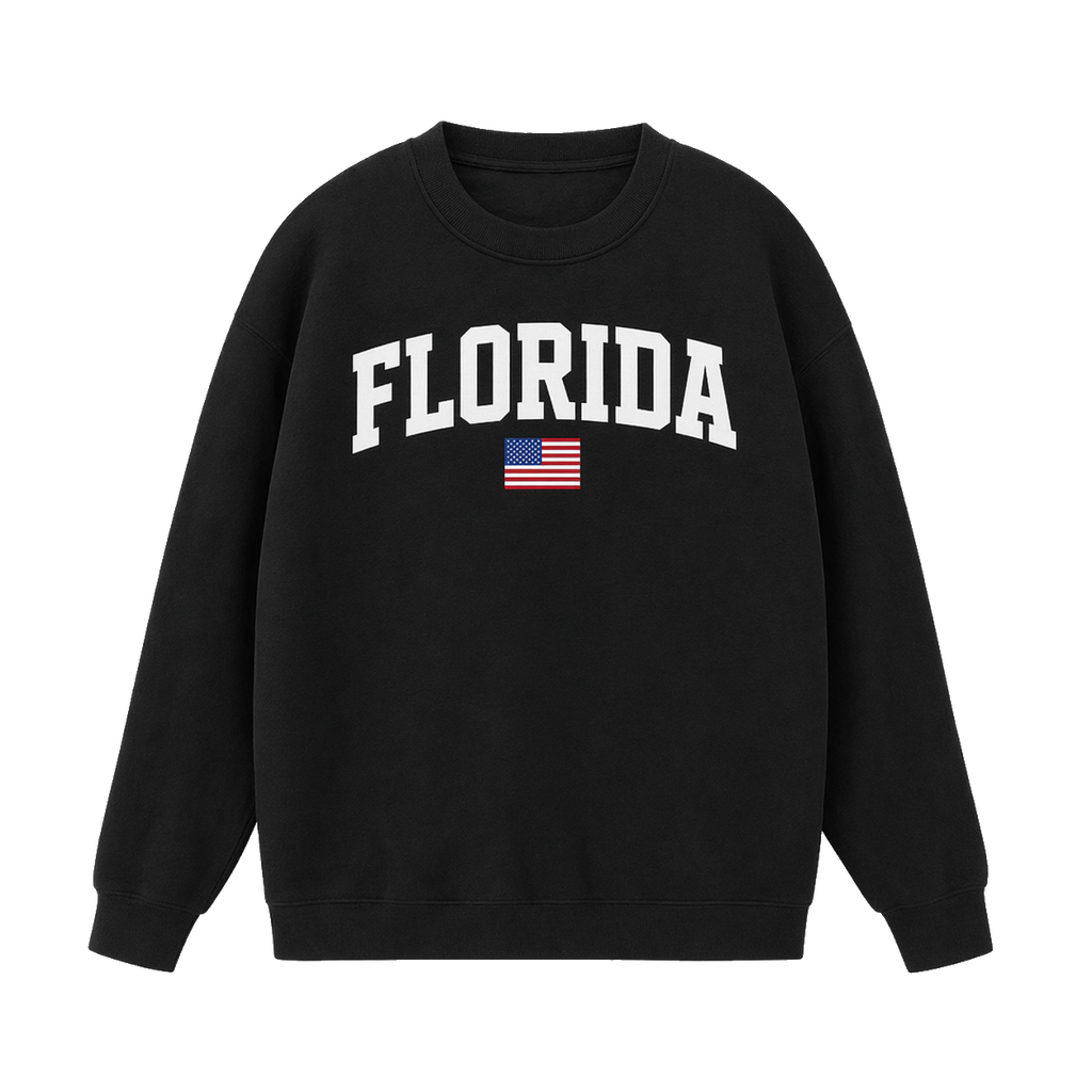 Collection 2 Florida Essential Heavyweight Crewneck Sweatshirt - Black front