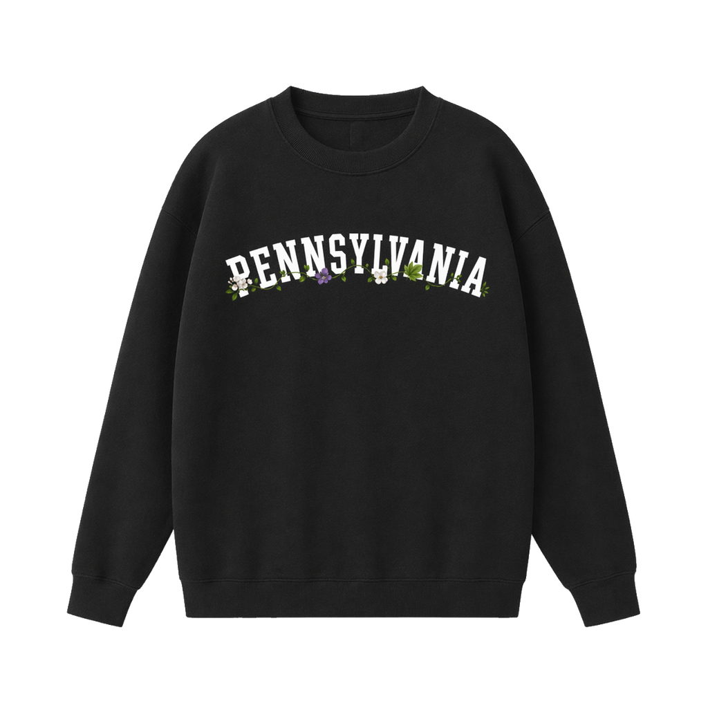Collection 10 Pennsylvania Essential Heavyweight Crewneck Sweatshirt - Black front