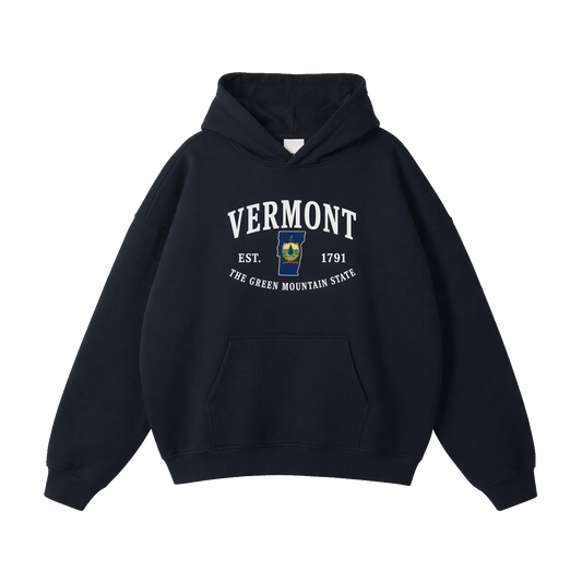 Collection 8 Vermont Oversize Fleeced Hoodie - Black front
