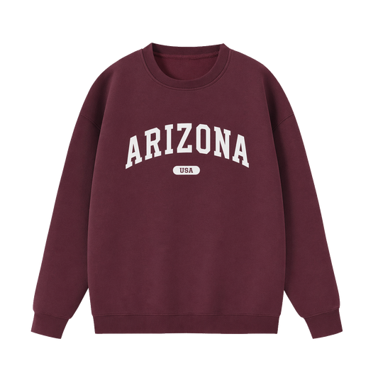Collection 4 Arizona Essential Heavyweight Crewneck Sweatshirt - Dull Red front