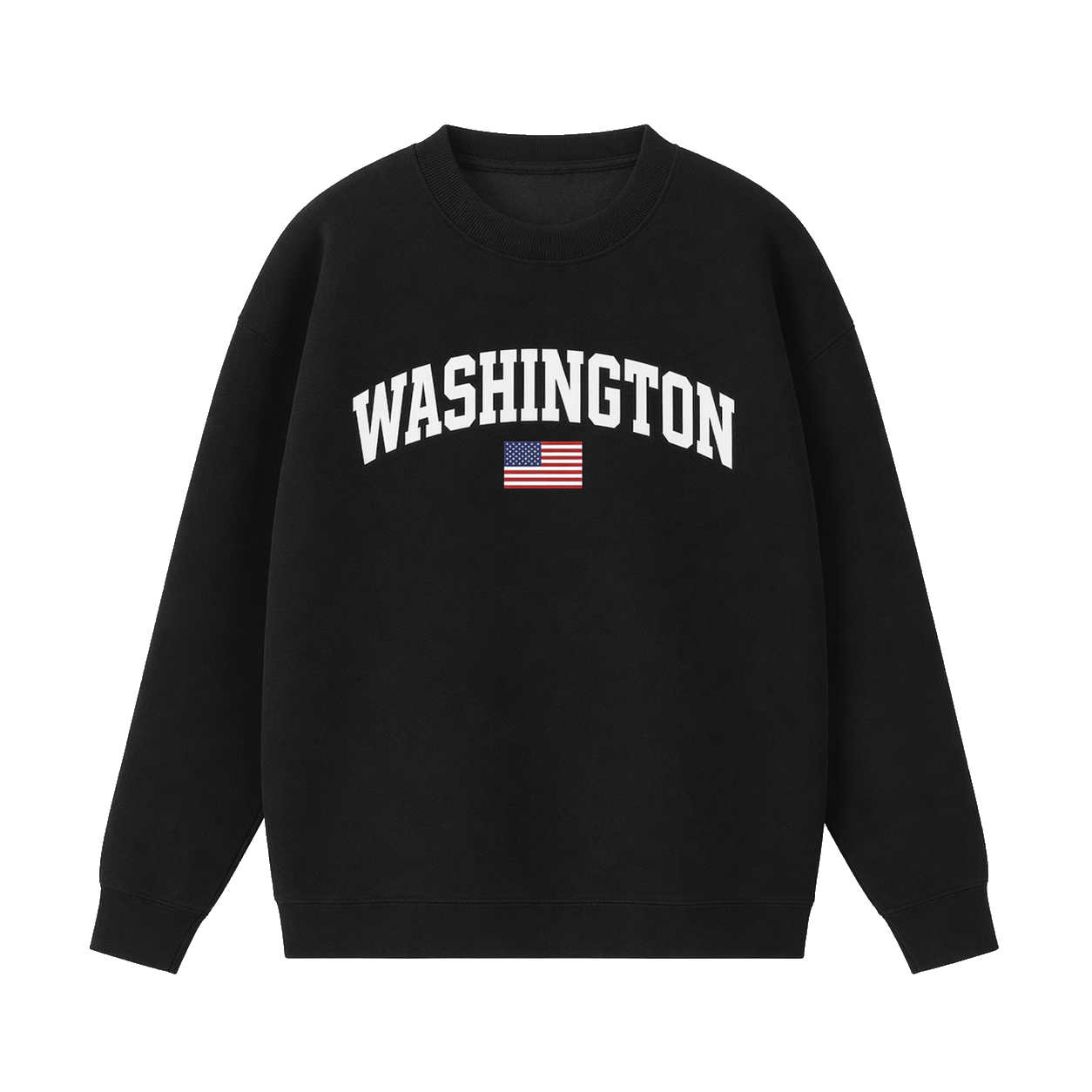 Collection 2 Washington Essential Heavyweight Crewneck Sweatshirt - Black front