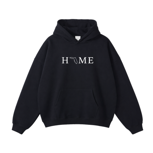 Collection 5 Florida Oversize Fleeced Hoodie - Black front
