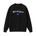 Collection 6 Michigan Essential Heavyweight Crewneck Sweatshirt - Black front
