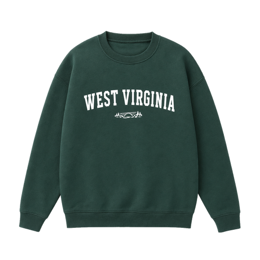 Collection 9 West Virginia Essential Heavyweight Crewneck Sweatshirt - Dark Green front