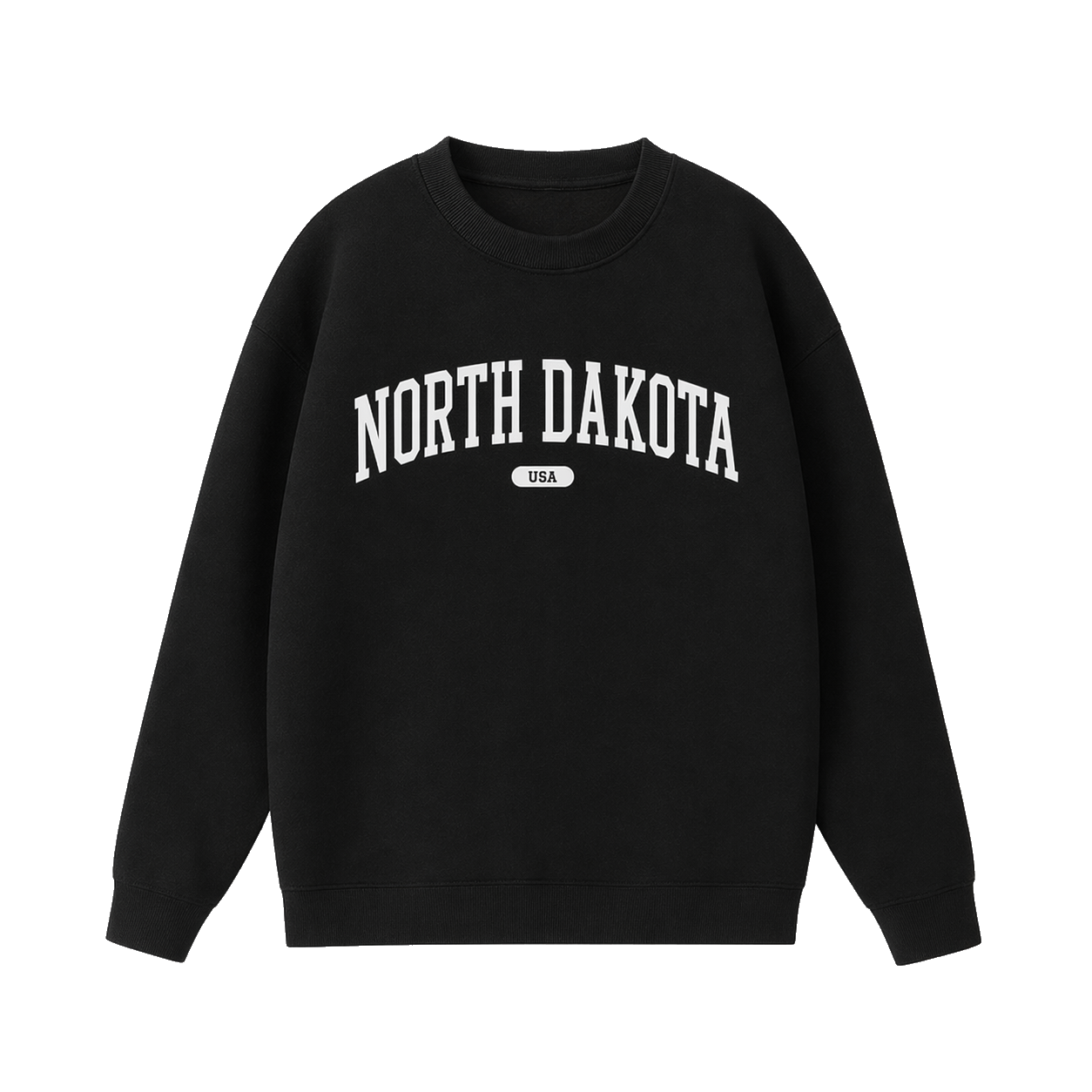 Collection 4 North Dakota Essential Heavyweight Crewneck Sweatshirt - Black front