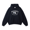 Collection 8 Massachusetts Oversize Fleeced Hoodie - Black front