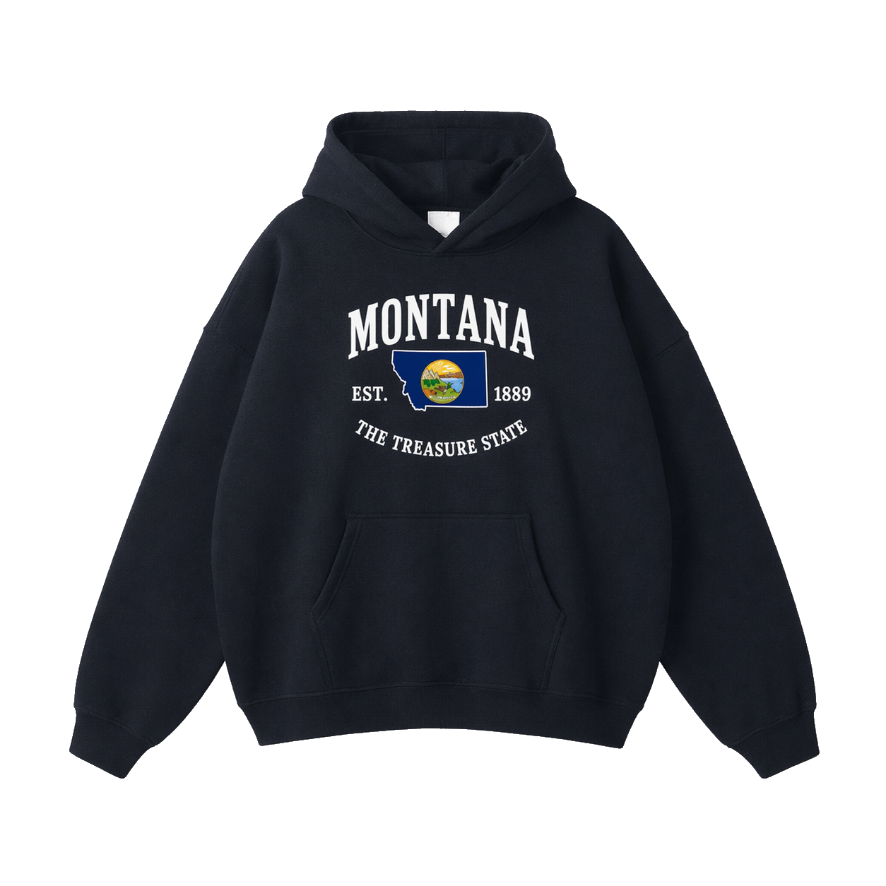 Collection 8 Montana Oversize Fleeced Hoodie - Black front
