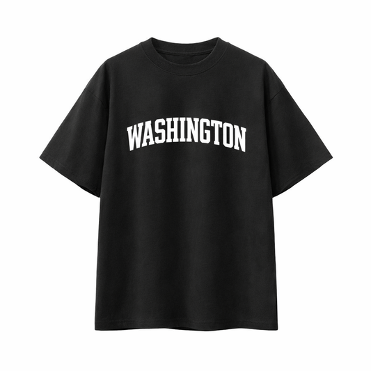 Collection 1 Washington Essential Cotton T-Shirt - Black front