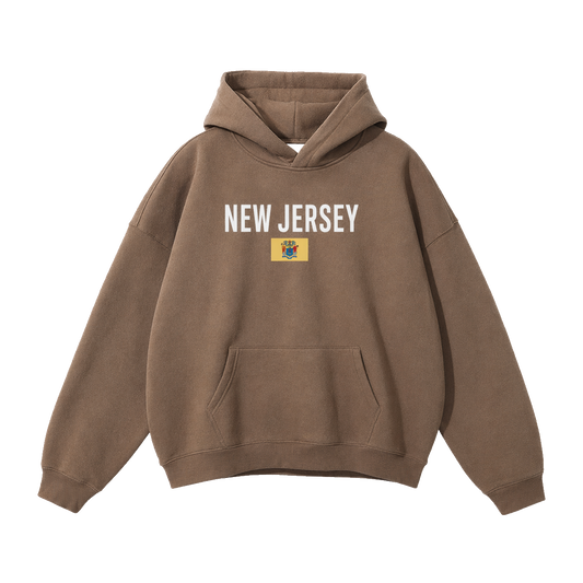Collection 7 New Jersey Oversize Fleeced Hoodie - Brown front