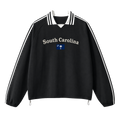 Collection 6 South Carolina Contrast Striped Lapel Collar Sweatshirt - Black front
