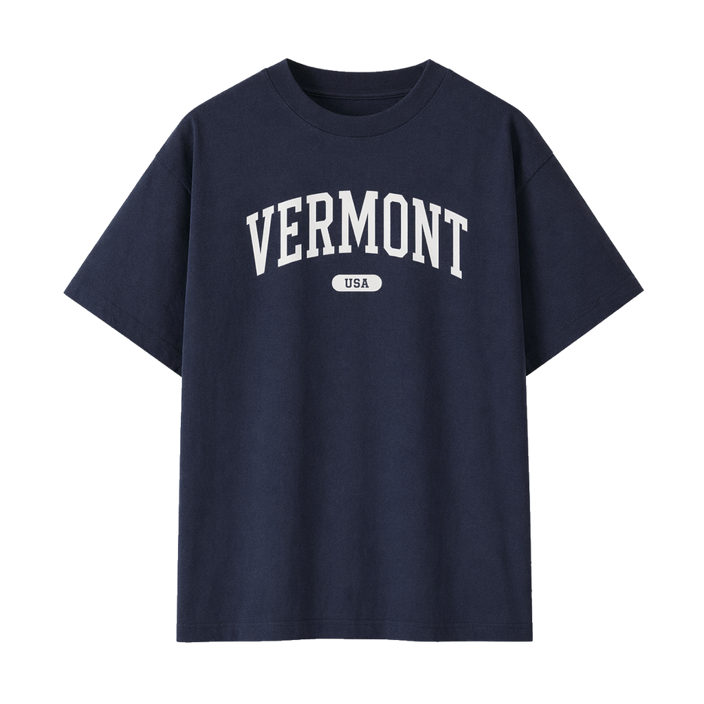 Collection 4 Vermont Essential Cotton T-Shirt - Navy Blue front