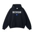 Collection 7 Michigan Oversize Fleeced Hoodie - Black front