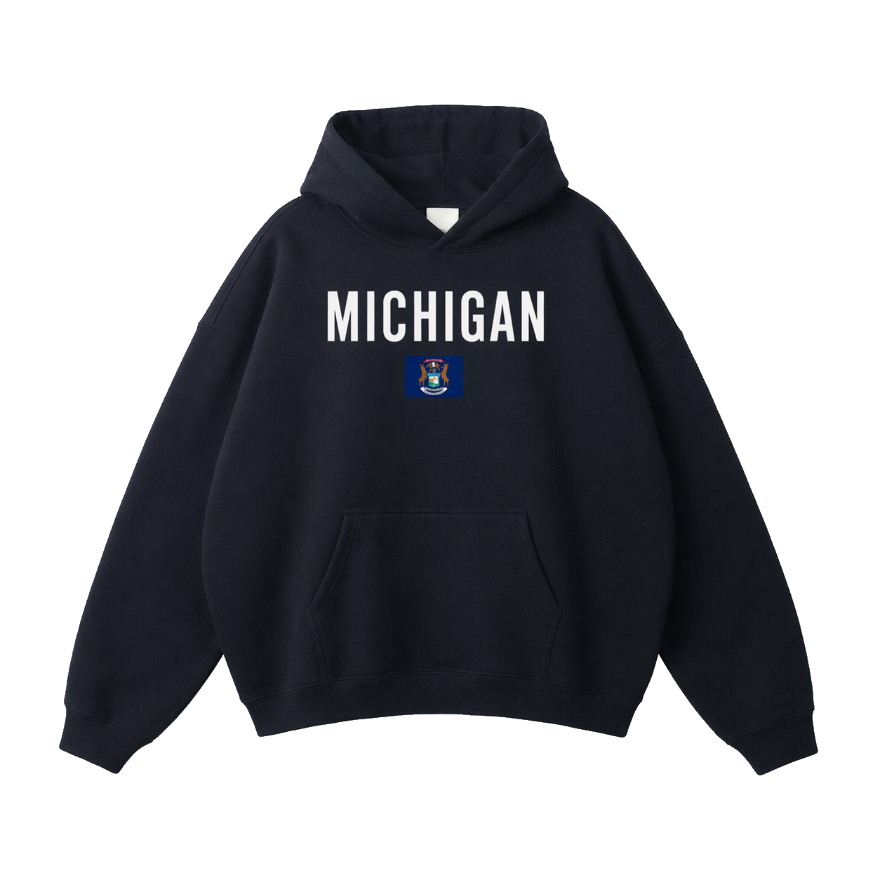 Collection 7 Michigan Oversize Fleeced Hoodie - Black front
