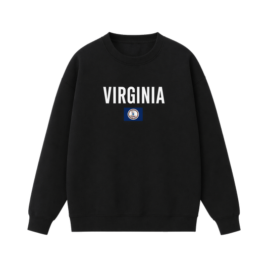Collection 7 Virginia Essential Heavyweight Crewneck Sweatshirt - Black front