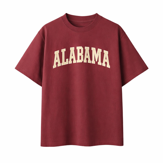 Collection 1 Alabama Essential Cotton T-Shirt - Wine Gray front