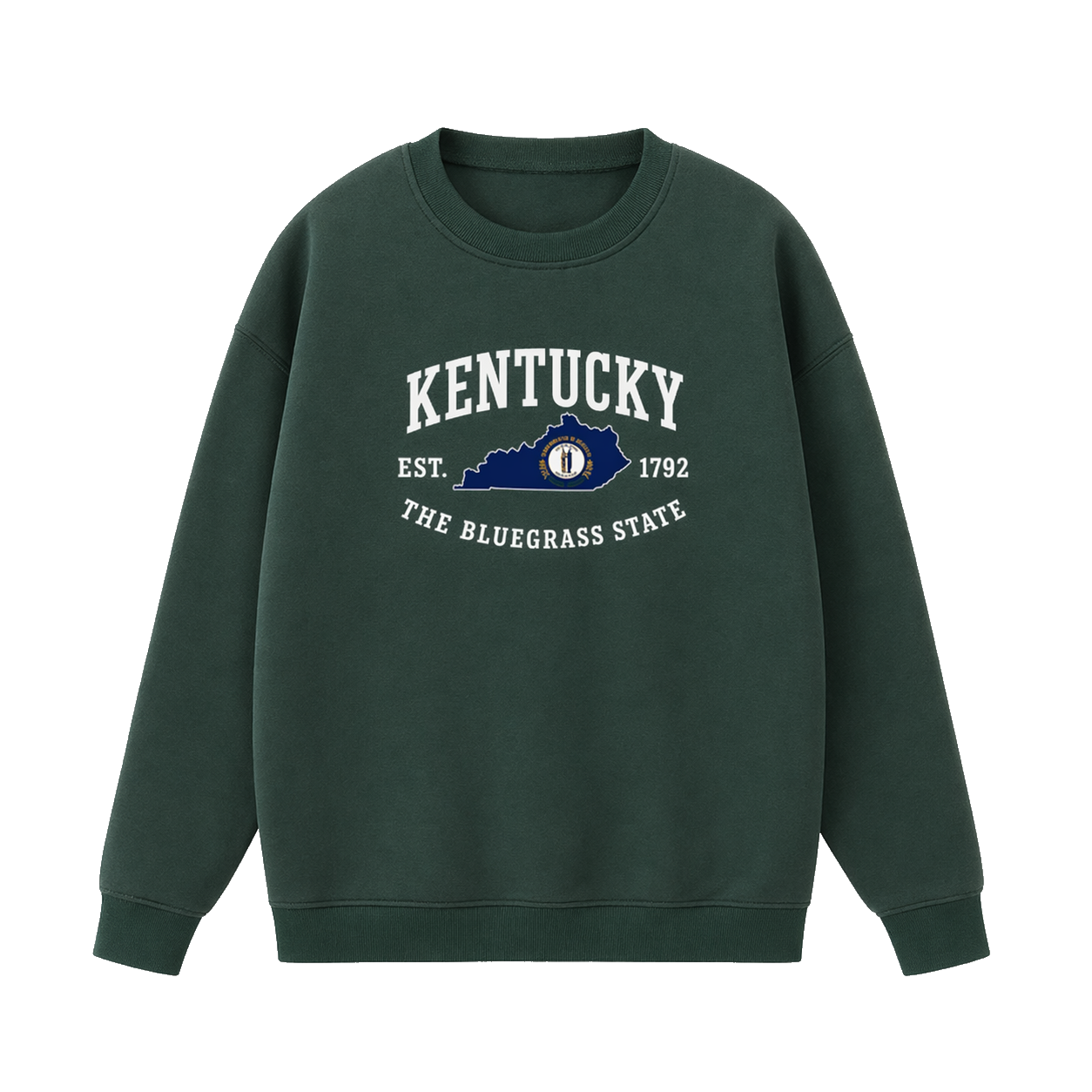 Collection 8 Kentucky Essential Heavyweight Crewneck Sweatshirt - Dark Green front
