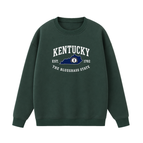 Collection 8 Kentucky Essential Heavyweight Crewneck Sweatshirt - Dark Green front