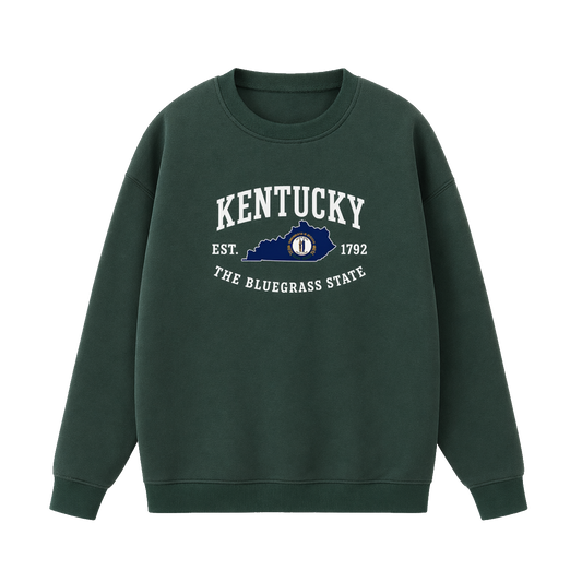 Collection 8 Kentucky Essential Heavyweight Crewneck Sweatshirt - Dark Green front