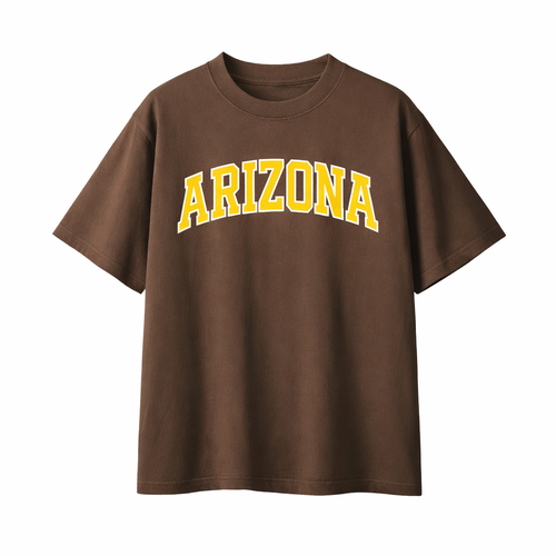 Collection 1 Arizona Essential Cotton T-Shirt - Coffee front
