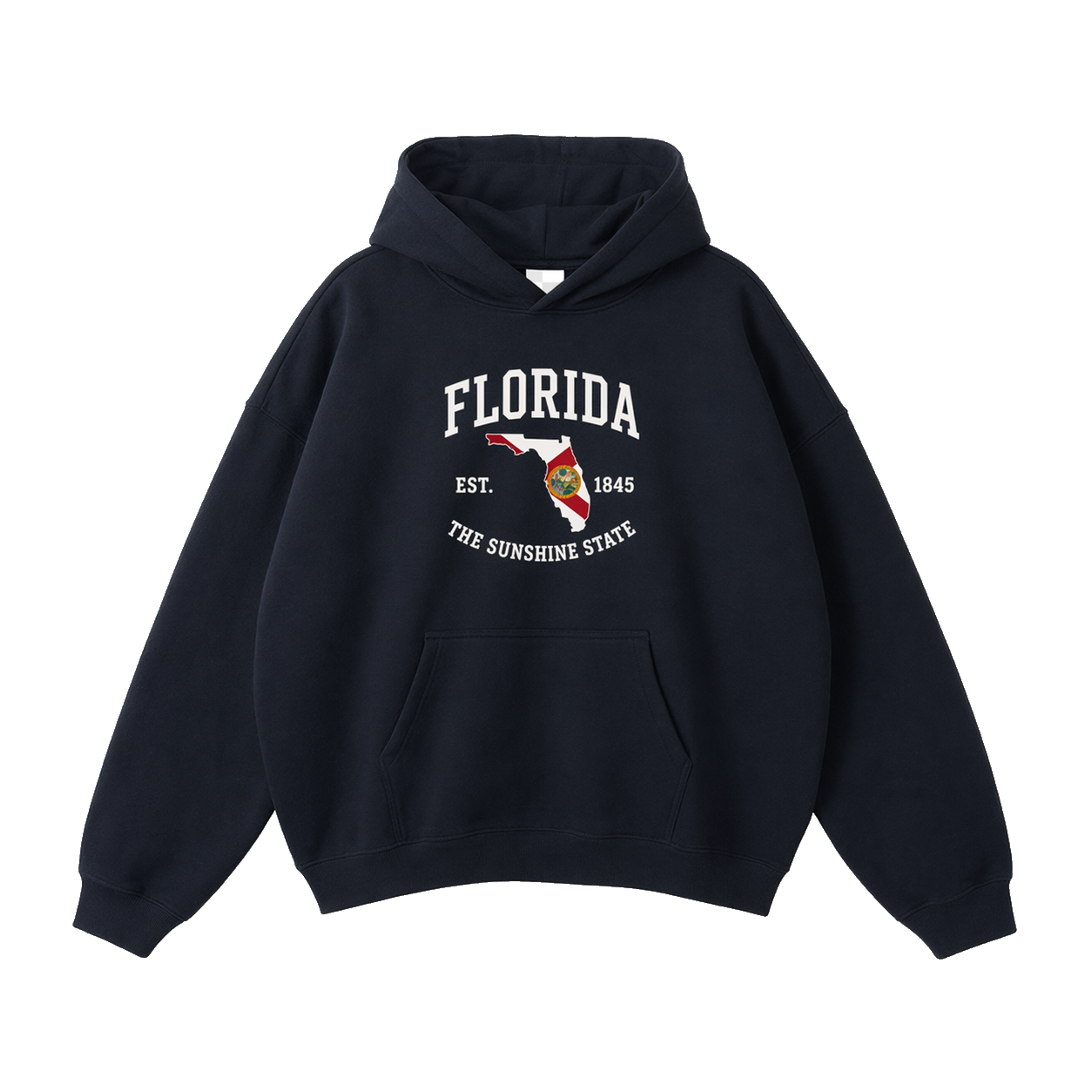 Collection 8 Florida Oversize Fleeced Hoodie - Black front