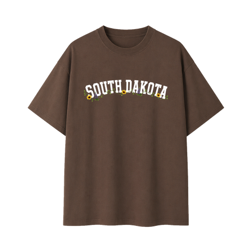 Collection 10 South Dakota Essential Cotton T-Shirt - Coffee front