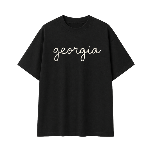 Collection 3 Georgia Essential Cotton T-Shirt - Black front
