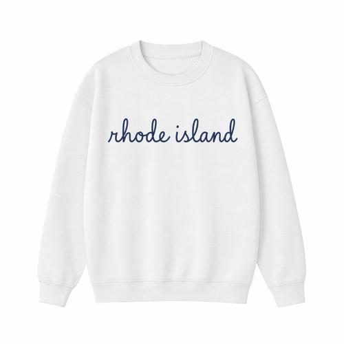 Collection 3 Rhode Island Essential Heavyweight Crewneck Sweatshirt - White front