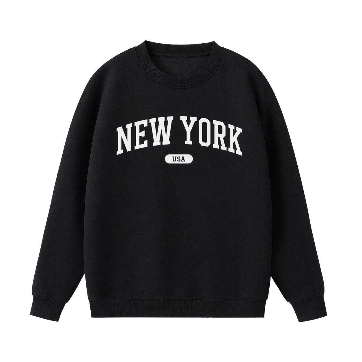 Collection 4 New York Essential Heavyweight Crewneck Sweatshirt - Black front