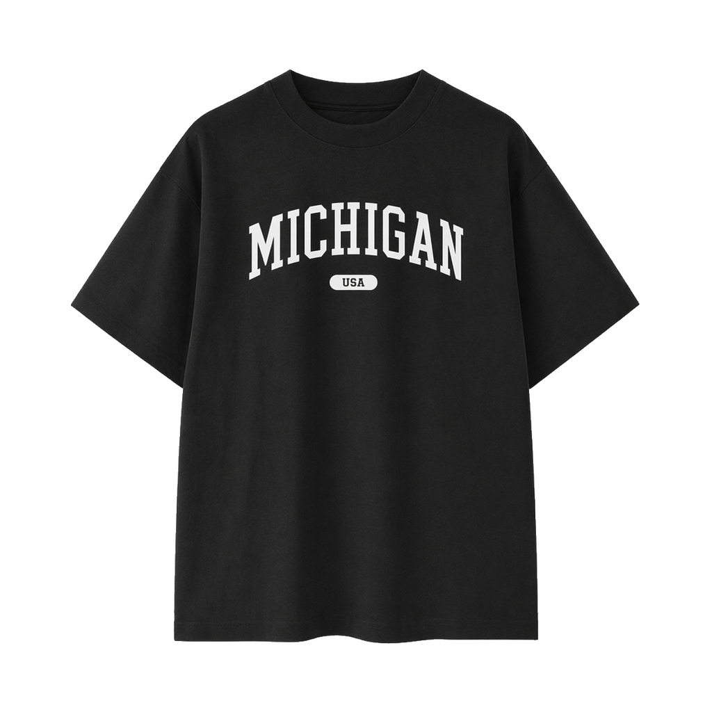 Collection 4 Michigan Essential Cotton T-Shirt - Black front
