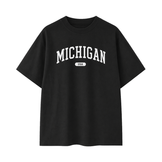 Collection 4 Michigan Essential Cotton T-Shirt - Black front