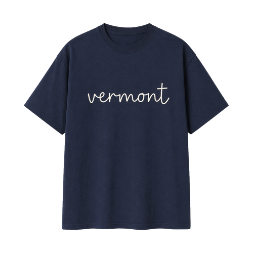 Collection 3 Vermont Essential Cotton T-Shirt - Navy Blue front